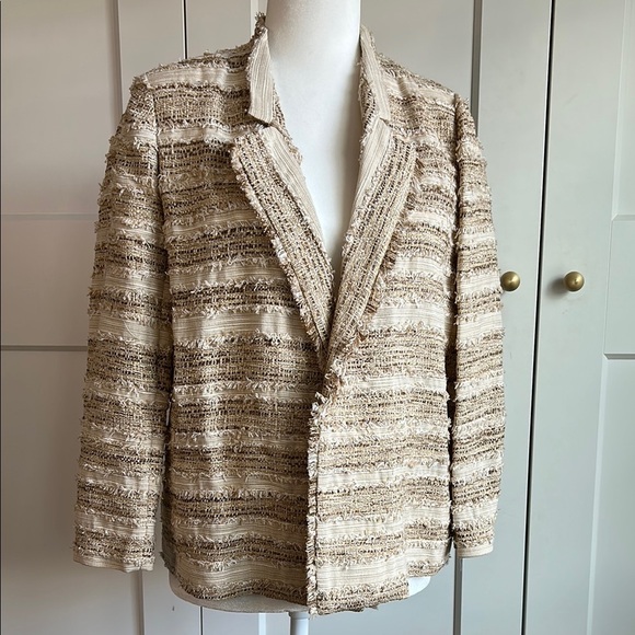 Kobi Halperin Estrella 3/4 Sleeve Tweed Striped Jacket | Medium - Picture 2 of 6